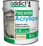 Peinture façade résine acrylique mat velouté Ton pierre 2.5L ADDICT supports sai