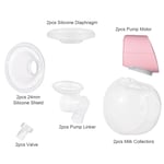 2PCS Wearable Electric Breast Pump Breast Pump With 24mm Flange (Pink) Part