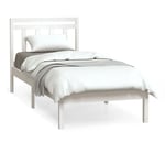 Cadre de lit Blanc Bois massif 90x190 cm Simple Vidaxl Blanc