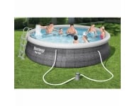 Piscine Fast Set ronde 457x107 cm motif rotin gris BESTWAY - 57372