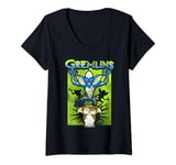 Womens Gremlins Stripe Be Afraid V-Neck T-Shirt