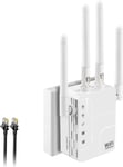 Ac1200 Répéteur Wifi Amplificateur Wlan,Dualband 5Ghz & 2.4Ghz,Wireless Signal Wifi Range Extender Avec Wps,Access Point,2 Ports Lan,360° Full Coverage,Compatible With All Wireless Lan Devices