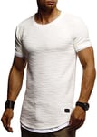 Leif Nelson T-Shirt d'été pour Homme avec col Rond, Coupe Droite, 100% Coton, Basique pour Homme, t-Shirt décontracté pour Homme, Ecru, L