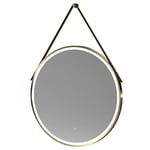 nuie LQ722 Salana Modern Bathroom Wall Hung Framed LED Touch Sensor Mirror, Brushed Brass