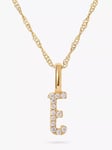 Edge of Ember 14ct Gold Diamond Initial Pendant Necklace