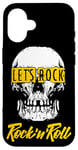 Coque pour iPhone 16 Rock & Roll Skull, I Love Rock Music, Rock & Roll Freedom