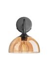 Chelsea Tinted Glass Dome Wall Light, 8 Inch, Amber, Pewter Holder