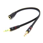 To Laptop PC Micphone Earphone Adapter Audio Cable 3.5 mm Y Splitter