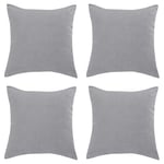 RENMEI Grey Cushion Cover 45CM X 45cm Short Hair Velvet Cushion Cover for Sofa with Invisible Zipper Set of 4