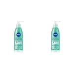 NIVEA Derma Skin Clear Gel nettoyant visage (1 x 150 ml), Soin nettoyant formulé pour les peaux à imperfections, Gel visage à l'acide salicylique & niacinamide (Lot de 2)