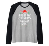 THIS IS MY CHRISTMAS PAJAMA Family Xmas Santa Pajamas Raglan Baseball Tee