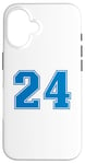 Coque pour iPhone 16 Numéro #24 Numéro Sport Bleu