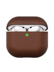 KeyBudz Artisan Series Leather Case for Airpods 4:th gen - Natural Brown