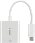 Adaptateur VGA USB-to-C, Longueur 15 CM, Compatible MacBook, Connexion à des Périphériques Externes : TV, Moniteur VGA, Projecteur - blanc.[S656]