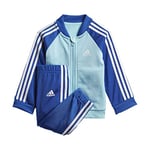 adidas GN3946 I 3S TS TRIC Sport Set Unisex-Baby Top:Hazy Sky/White Bottom:Team Royal Blue/White 3-4A