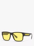 Burberry BE4358 Men's Knight Square Sunglasses, Black/Yellow