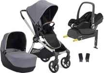 Baby Jogger City Sights Yhdistelmävaunut + Maxi-Cosi CabrioFix i-Size Turvakaukalo &  Telakka, Dark Slate