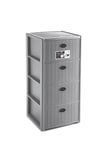 STEFANPLAST Elegance Rattan Chest of Drawers, 4 Drawers, Grey, 37x39x80 cm