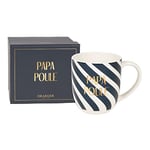 DRAEGER PARIS - Mug en Céramique - Bleu - "Papa Poule" - Idée cadeau Ami, Famille, Fête Des Pères, Papa, Anniversaire - Humour, Fun - 320 ml - Avec Boîte Cadeau