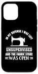 Coque pour iPhone 12/12 Pro In my Defense I Was Left Unsupervised Machine à coudre Fleur