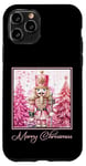 iPhone 11 Pro Pink Nutcracker Merry Christmas Pink Tree Holiday Xmas Case