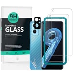 Ibywind Screen Protector (2 Pack) For Realme 9i 4G,9H Hardness Tempered Glass,With 1Pc Metal Camera Lens Protector,1Pc Back Protector,Easy to Install