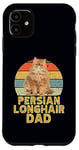 Coque pour iPhone 11 Persian Long Hair Cat Dad Retro Vintage Style Cool Cats Lover