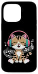 Coque pour iPhone 14 Pro Max Music Cats Musical Note Outfit For Musicians Headphone Cat