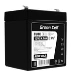 GreenCell® Rechargeable Batterie AGM 12V 4,5Ah accumulateur au Gel Plomb Cycles sans Entretien VRLA Battery étanche UPS | USV | Système UPS | Batterie de Secours | Batterie de résérve