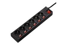 Hama 6-Way Power Strip with Switch and Child Protection - stikdåse