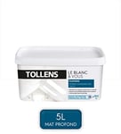 TOLLENS - Peinture Plafond Blanc - Toutes pièces - Limite les Traces de Rouleau - Monocouche - Blanc Mat 5L = 60m2