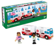 BRIO World Rescue Ambulance Toy for Toddlers and Kids Age 3 Years Up - Wooden Railway Set Accessories & Add Ons