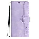 Xkladz Coque pour Samsung Galaxy A14 5G / A14 4G Portefeuille Pochette Etui à Rabat Antichoc Protection Housse Fente Carte Support Magnétique Clapet Cover Motif Étui en Cuir Flip Case - Amour Violet