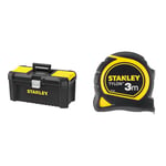 Stanley STST1-75518 Boite À Outils Plastique avec 2 Organiseurs Sur Le Couvercle & Mesure 3 m x 13 mm Bi-Matière Tylon - Métre à Ruban Léger, Compact et Ergonomique