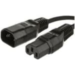 Microconnect PE011410 câble électrique Noir 1 m Coupleur C14 Coupleur C15 - Cables électriques (1 m, Male connector / Female connector, Coupleur C14, Coupleur C15, 10 A, Noir)