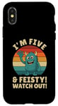 Coque pour iPhone X/XS Five and Feisty Monster Birthday Graphic for Kids