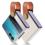 COQUE Étui pour Motorola Razr 40 Ultra,étui de téléphone à Anneau de lanière en Soie Mince avec Support vidéo à Anneau,étui de téléphone Pliable pour Motorola Razr 40 Ultra 5G-Brun Blanc