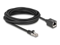 Delock - Nätverksförlängningskabel - Rj-45 (Hane) Till Rj-45 (Hona) - 5 M - 6 Mm - S/Ftp - Cat 6A - Halogenfri, Stiftkoppling: 1:1, Hakfri - Svart