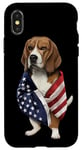 Coque pour iPhone X/XS Beagle Dog Patriot Wrap dans le drapeau des USA American Spirit