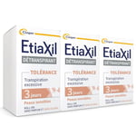 ETIAXIL - Déodorant Détranspirant - Traitement Transpiration Excessive - Aisselles - TOLÉRANCE - Efficacité 3 jours - 3x15 ml