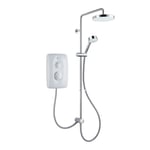 Mira Jump Dual Twin Head Handset Electric Shower 10.5kw White Chrome Bathroom