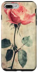 Coque pour iPhone 7 Plus/8 Plus Rose grunge douce subtile florale vintage