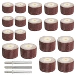 18 Pièces Roue À Lamelles, Fraise Compatibles Avec Dremel Accessoires, 3 Tailles Différentes 80, 120, 180 Grain, Compatibles Avec Outil Multiusage Dremel (18)