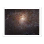 Artery8 Hubble Space Telescope Image Triangulum Spiral Galaxy M33 Crop Blue Orange Star Birthing Region Artwork Framed Wall Art Print 18X24 Inch