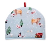 Cooksmart British Designed Christmas Tea Cosy | Xmas Teapot Warmer Suitable For Small, Medium or Large Teapots | Designed by British Designers in the UK - Christmas On The Farm