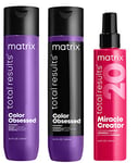 Matrix | Trio Color Obsessed | Shampoing + Après-Shampoing + Spray | Pour Cheveux Colorés | Brillance + Hydration | 300ml + 300ml + 200ml