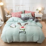 Duvet Covers Full Queen Size Comforter Set Bedding Set King Size White Winter Duvet Cover Set Bedding Set 4 Pcs Double Bed Flannel Fleece Super Soft Warm Cosy Thick Quilt Cover Sets Flat Sheet