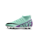 NIKE Jr Superfly 9 Club FG/MG Haute, Hyper Turq Fuchsia Dream Black White, 35.5 EU