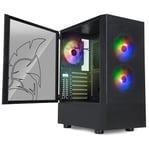 EMPIRE GAMING - Boitier PC Gamer Sapphire - ARGB Moyenne Tour ATX/Micro-ATX/ITX - Porte Latérale en Verre Trempé - 3 Ventilateurs 3 pins 5 Volts LED RGB Adressable 120MM - MB Sync - Noir