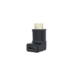 Adaptateur HDMI coudé, conçu pour connecter des appareils HDMI dans des espaces restreints, avec connecteur Femelle vers mâle, idéal pour éviter l'usure par Flexion du câble.